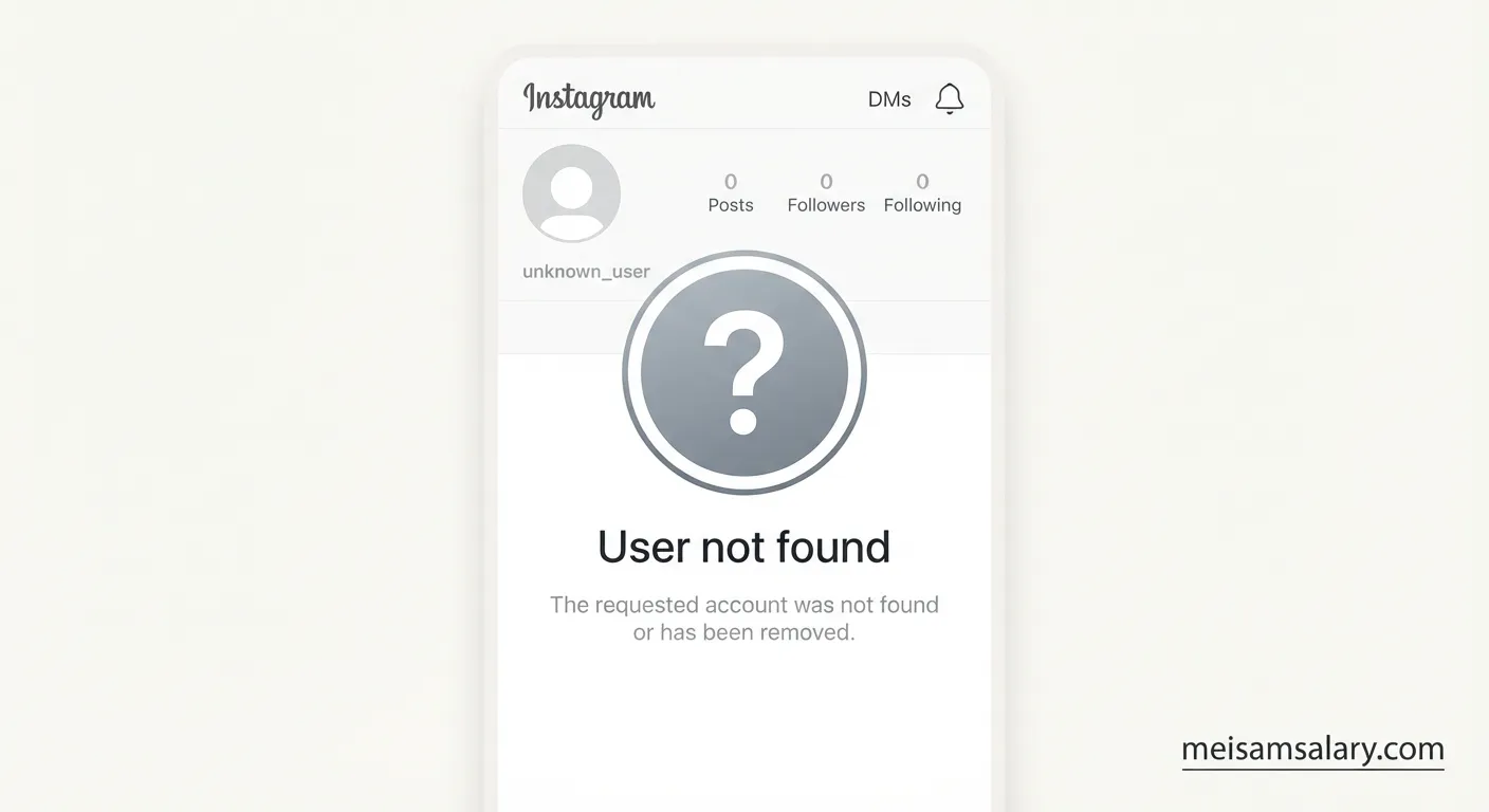 معنی user not found در اینستاگرام یعنی چی؟ چکار باید بکنیم؟